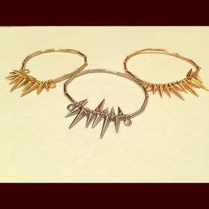 Set of 3 Spike Deco Elastic Bracelets